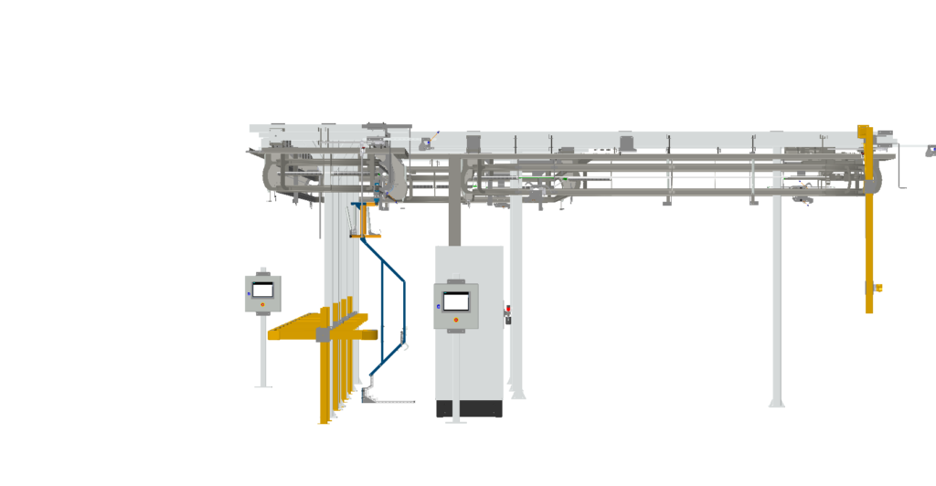 3D model of an overhead conveyor with HMI interface