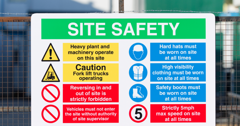 Colores y pictogramas de seguridad en una planta industrial