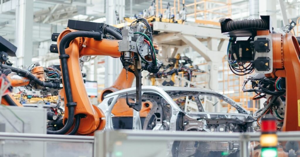 Fábrica automóvil con robots